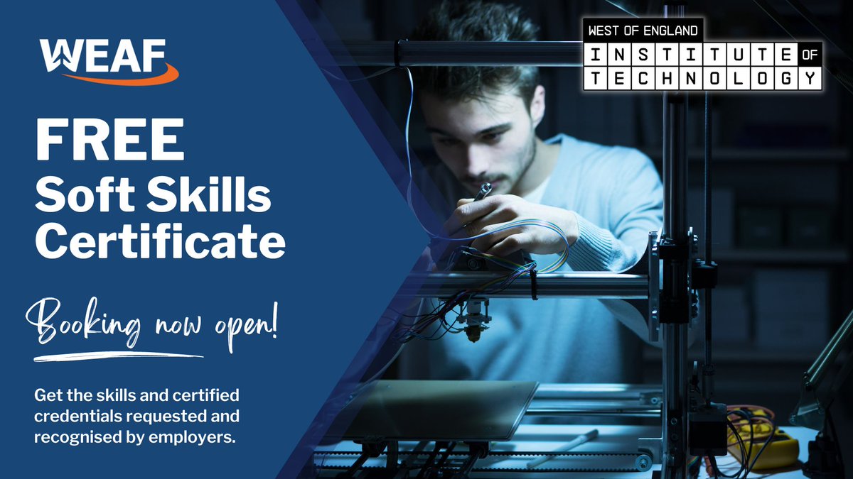 WEAFaero's tweet image. 🔖FREE Soft Skills Certificate!🔖

Get the skills &amp;amp; certified credentials requested (and recognised) by employers. 
weiot.ac.uk/soft-skills-ce…

#SoftSkills #WEIoT #Certification #Teamwork #Adaptability #CriticalThinking