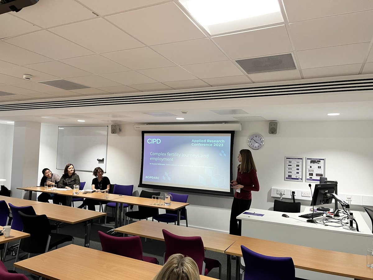 HelenCWilliams's tweet photo. The fantastic @DrKrysWilkinson presenting her impactful work on complex fertility journeys at (and on) work. #breakingbinaries https://t.co/ah7K6PxoYX