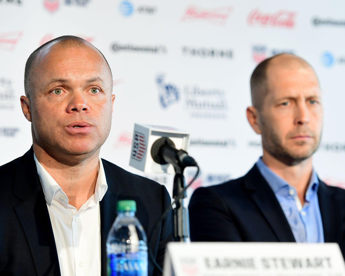 usmntonly's tweet photo. The USMNT is currently without a head coach, sporting director and GM after the departures of Earnie Stewart, Brian McBride, and Gregg Berhalter's contract running out. https://t.co/eM85A15Fm2