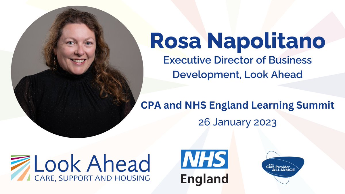 It was great to have our Executive Director of Business Development & Innovation, Rosa Napolitano speak at the @CPA_SocialCare and @NHSEngland Learning Summit today. The event launched a new learning network for engaging care providers as key partners in integrated care systems.