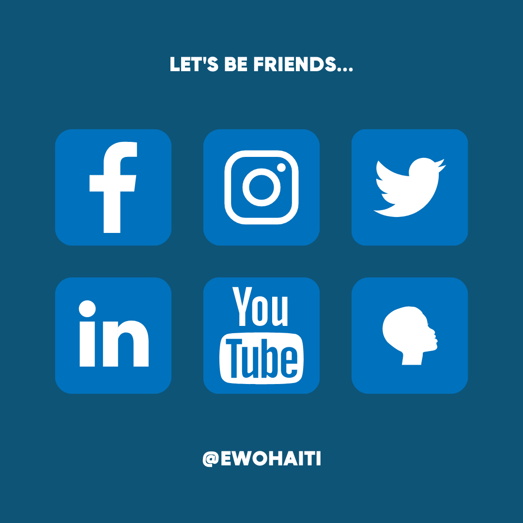 EwoHaiti's tweet photo. Make sure to follow us on all the socials:

Facebook: https://t.co/bID8eUnoJO
Instagram: https://t.co/P221BRDKwt
Twitter: https://t.co/OmUC4tx9UH
LinkedIn: https://t.co/mXbn0gWYmx
YouTube: https://t.co/NR4uT53Bem

#social #media #Ewo #nonprofit #Haiti #Bayonnais #OFCB #ICB #Hero https://t.co/5gMM9kFVRO
