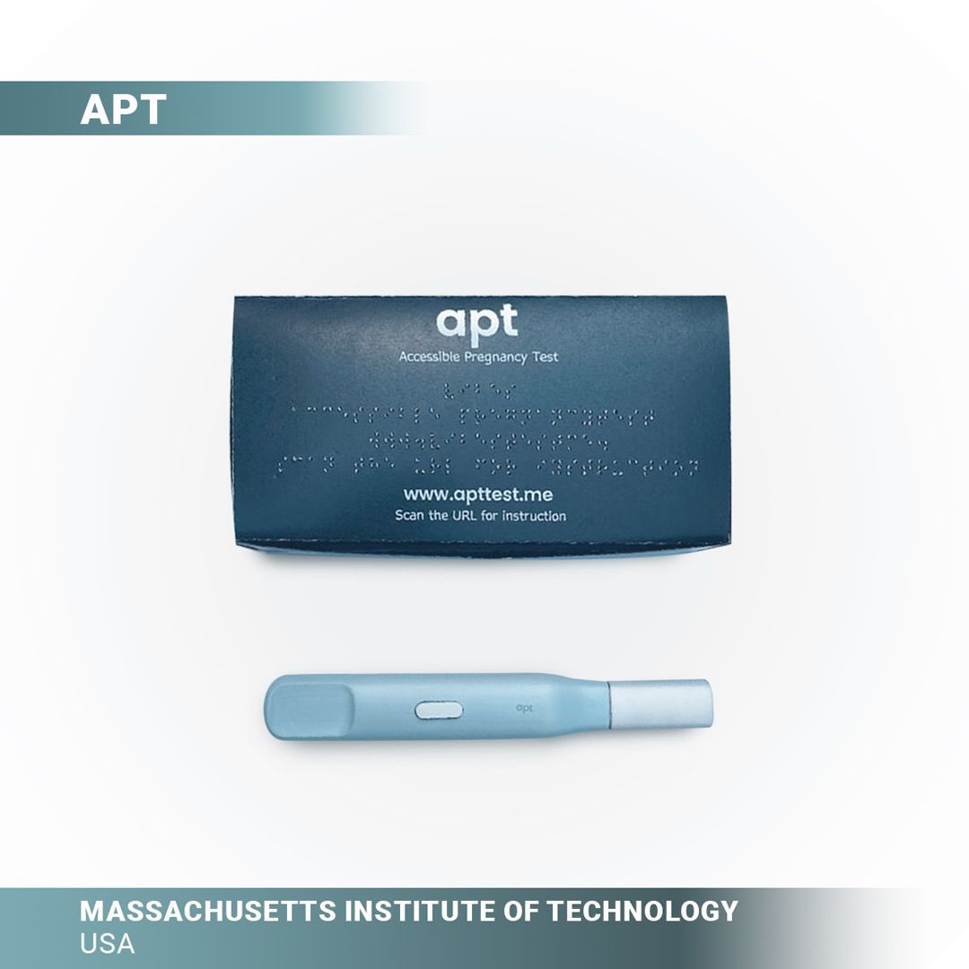 Lack of accessible at-home pregnancy tests,deprives visually impaired women of privacy &amp; independence.

FDA approved test can be used without sighted assistance.APT has a mechanism that translates the result into vibrations,that can be felt when pressing a button on the device.