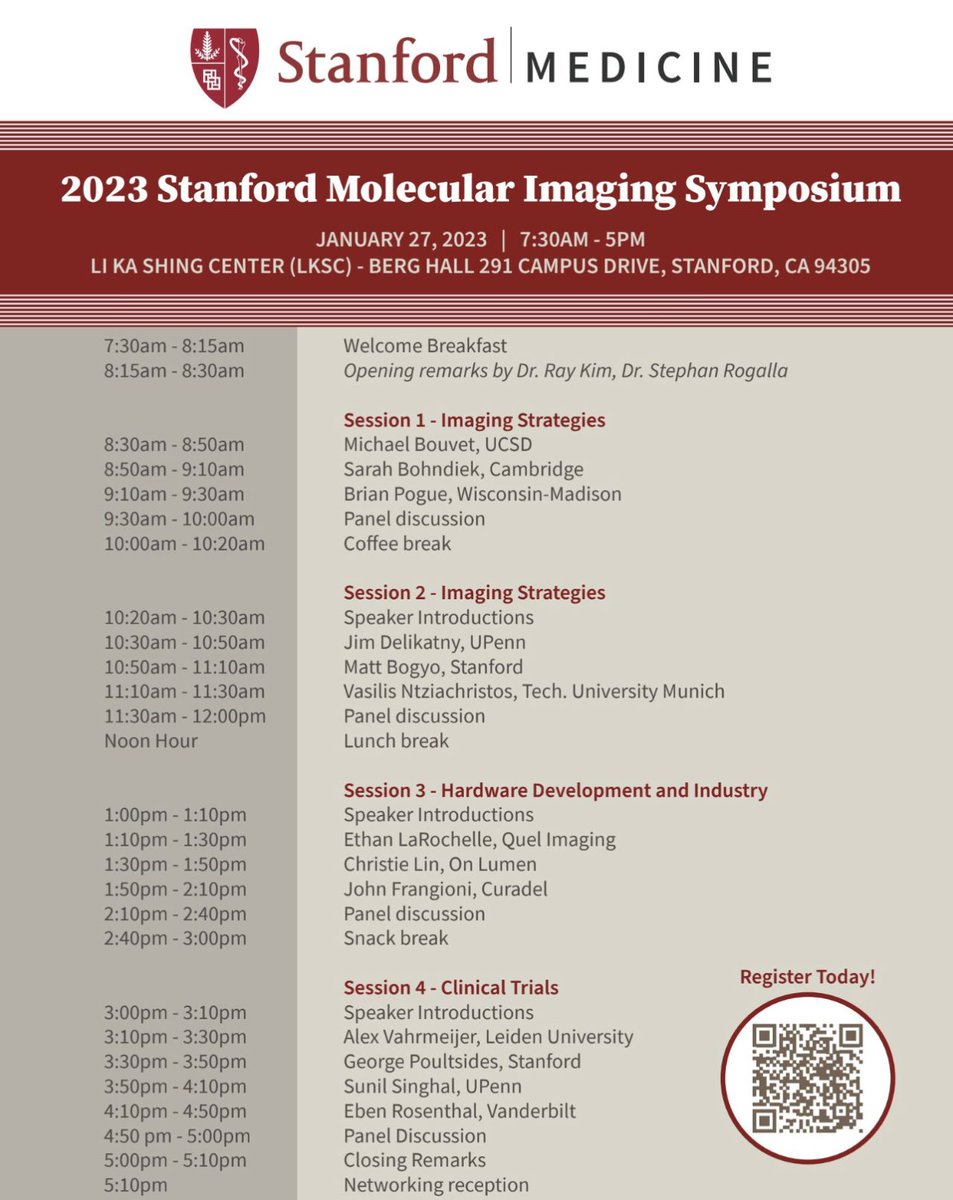 There's still time to sign up for the Stanford Symposium on Optical Surgical Navigation! This Friday, our VP of Research, Dr. Christie Lin will be speaking on our technology at 1:35 pm PST. Join us! bit.ly/3iXAMVK or bit.ly/3wABET3 for virtual. #onlume #fgs