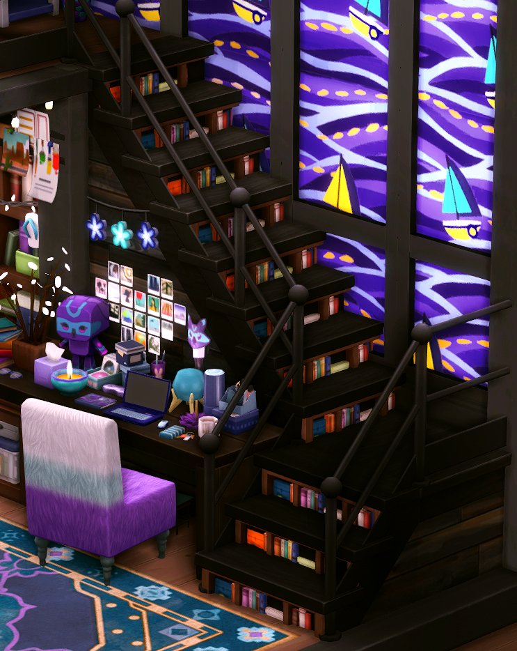 i finally managed to make functional bookcase stairs!! 🥹🥳 (also sneak peak from my next build lol)
#thesims4 #showusyourbuilds