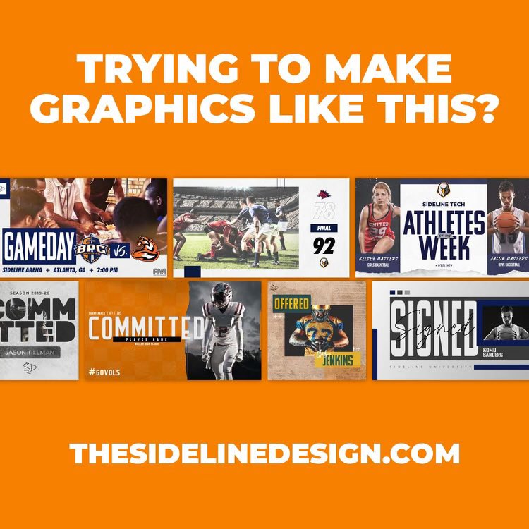 This program is awesome, helps you create graphics to promote your team and your school in seconds. If you’re at the ALFCA this weekend stop by and see their booth and why they are used from high schools all the way to P5! @Sidelinedesign_ @CoachJeffByrd