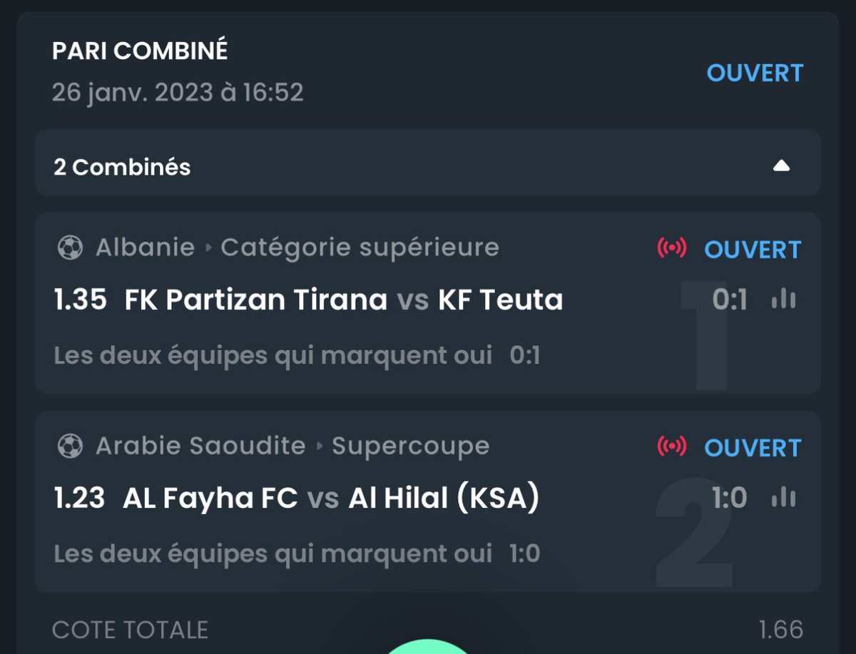 LeducPronos's tweet image. ALBANIE 🇦🇱 ⌛️
ARABIE SAOUDITE 🇸🇦 ⌛️ 

BET HORS ARJEL 🚨