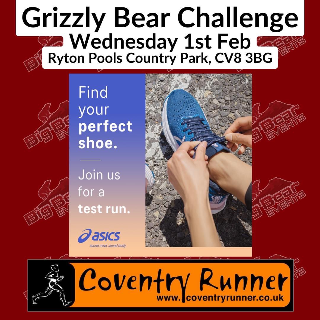 A little reminder about our <a href="/ASICSUK/">ASICS UK</a> try on event in conjunction with <a href="/Bigbearevents1/">Big Bear Events</a> next week! 🧡🤩👟👟 Full details here 👇🏻👇🏻👇🏻 #CoventryRunner #LoveRunning #Asics #TryOnEvent #GrizzlyBearChallenge