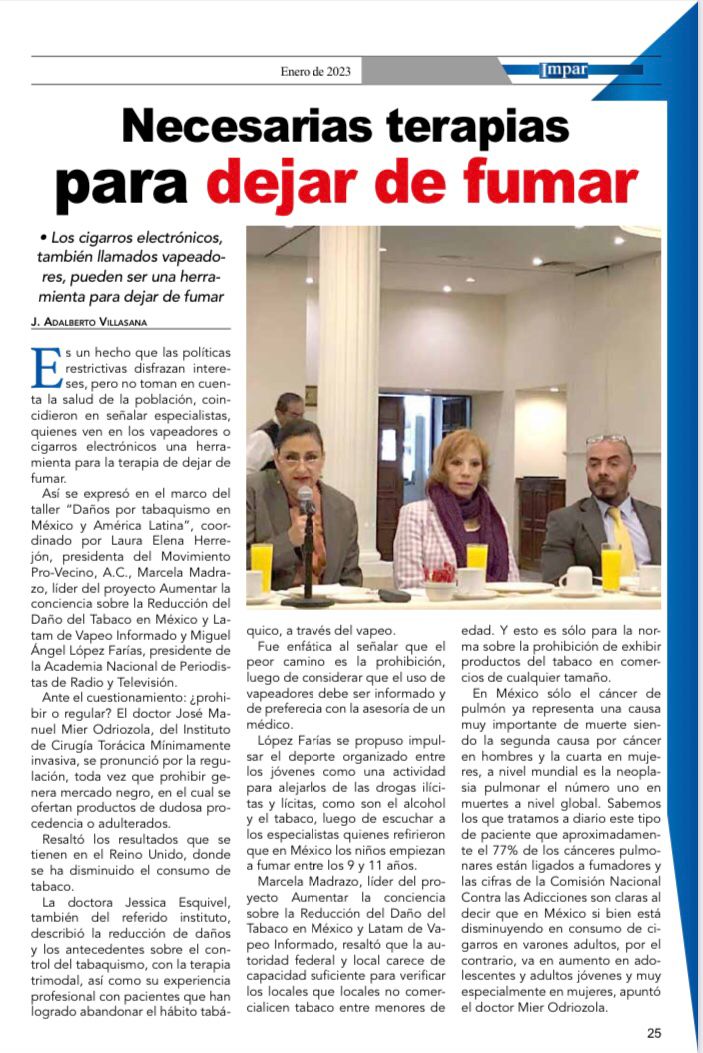 Villasana10's tweet photo. La prohibición materia de tabaco y vapeadores genera mercado negro e incrementa riesgos para la salud de consumidores, por lo que especialistas proponen regulación. @pro_vecino @VapeoInformado @MiguelLoFarias @Anpert2 Lee @impar_periodico  aquí https://t.co/FtwmQ0ZrOA https://t.co/cw0asvQO2q