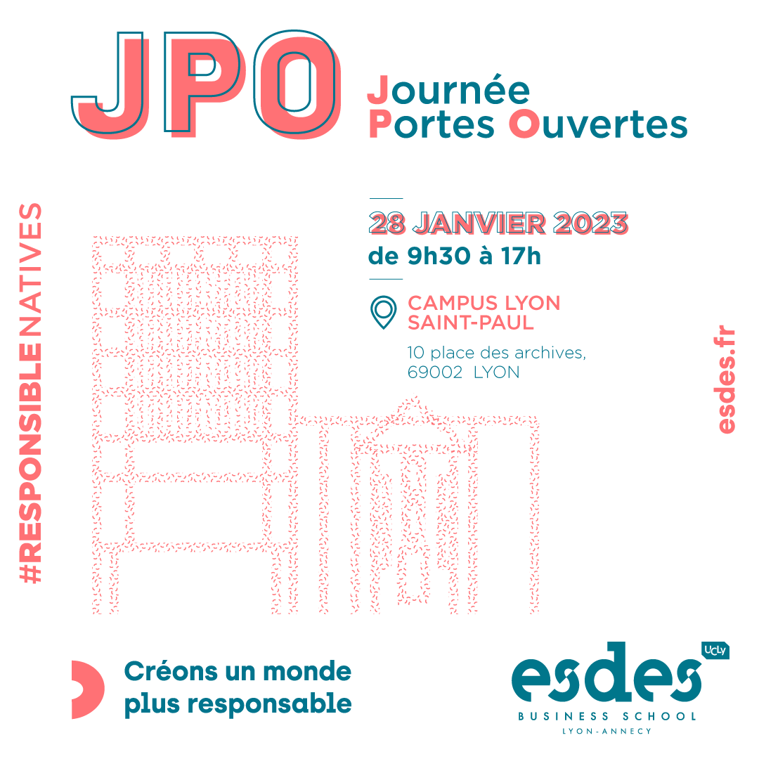 🏫 L'Esdes vous ouvre les portes de son campus lyonnais ce samedi 28 janvier ! De 9h30 à 17h, venez échanger avec nos #responsiblenatives mais aussi vous préparer aux épreuves du @ConcoursAcces et du Bachelor in Business !

Inscriptions 👇
esdes.fr/accueil/lecole…

#postbac