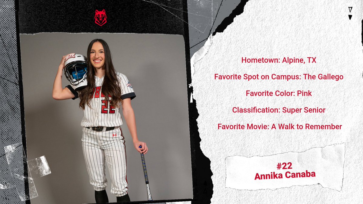 SRSU_Softball's tweet photo. Now it's time to get to know our fifth-year seniors for the last time.. First up we have catcher and short stop, Annika Canaba! https://t.co/Ky8FCtQ2aK