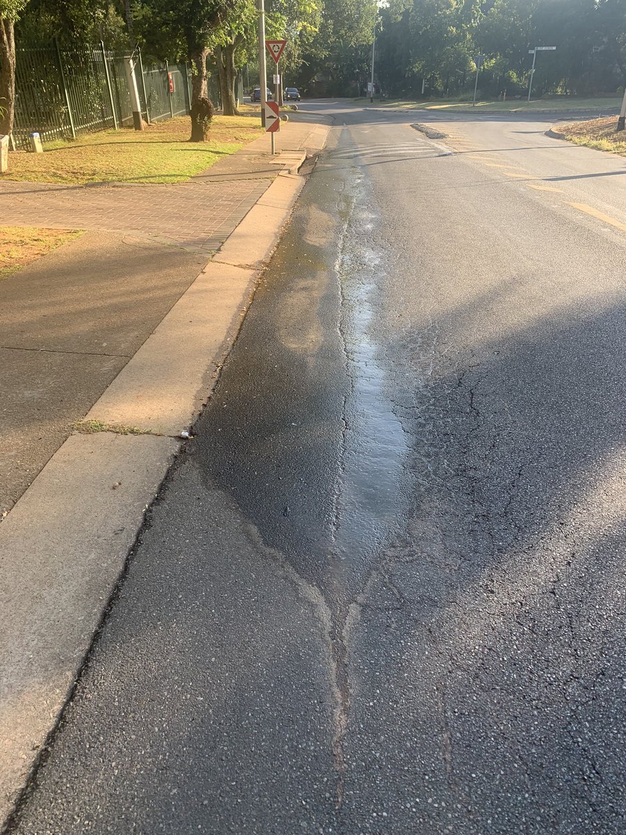 DuckyBruce's tweet photo. @CityTshwane You could help solve water issues by actually resolving the issues we log. Reference: 600755530 water leak logged earlier in Jan and marked as resolved but this is what it looks like outside RIGHT NOW. Disgusting. Get your act together and stop lying to the public https://t.co/WIo40IWRCO