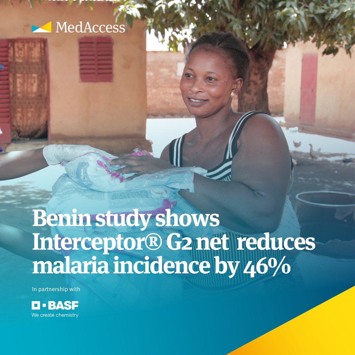 📣 NEWS: Second study in <a href="/TheLancet/">The Lancet</a> finds <a href="/BASFAgro/">BASF Agricultural Solutions</a> Interceptor® G2 mosquito net to be highly effective at combatting malaria, ⬇️ incidence by 46%.

Research: <a href="/LSHTM_malaria/">LSHTM_malaria</a> &amp; CREC
Funders: <a href="/UNITAID/">Unitaid</a> <a href="/GlobalFund/">The Global Fund</a>
Partners: <a href="/gatesfoundation/">Gates Foundation</a> <a href="/invectorcontrol/">IVCC</a>

medaccess.org/news/next-gene…