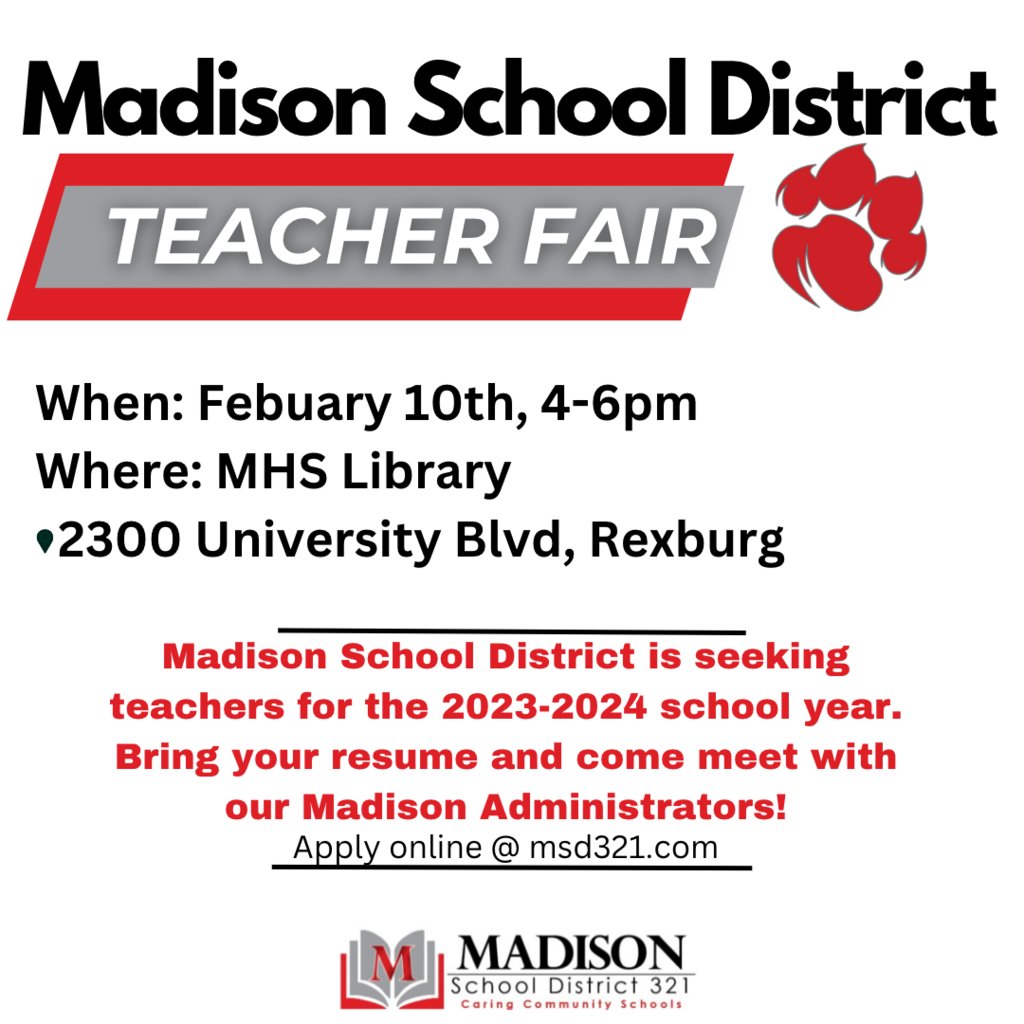 Madison 321 on Twitter "Madison School District is having a Teacher