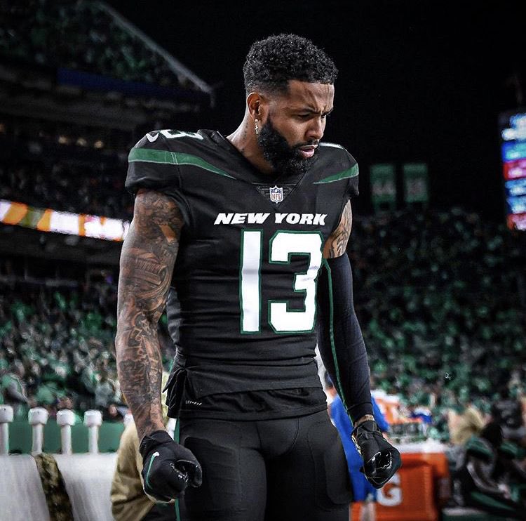 NewEraNYJets's tweet image. OBJ, Elijah Moore, and Garrett Wilson 👀👀