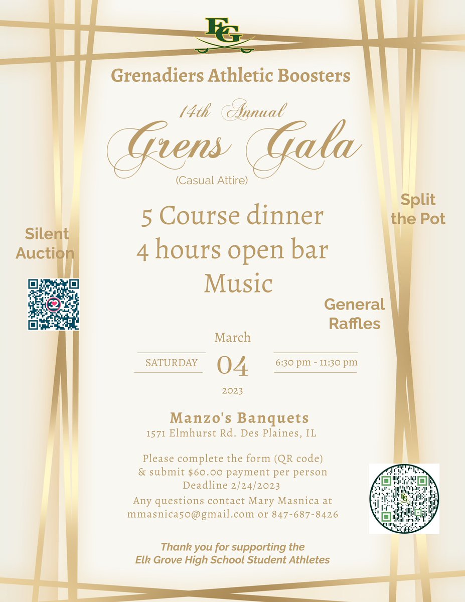 GRENS_Boosters's tweet image. New item added to our silent auction @NHLBlackhawks tickets &amp;amp; @MarianHossa jersey! 

Can’t attend… you can still bid! Silent auction opens March 01! 

Can’t attend - use the QR to make a monetary donation! 
@GrenAthletics @ElkGrove_HS @PTC_EGHS #WeAreEG