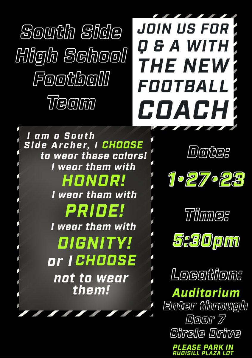 South Side Athletics (@ss_archers) on Twitter photo Meet and Greet with <a href="/FW_SSArchersFB/">South Side HS Football</a> Head Coach Andre Goodwell this Friday in the Auditorium at 5:30 pm. Meet and Greet with <a href="/FW_SSArchersFB/">South Side HS Football</a> Head Coach Andre Goodwell this Friday in the Auditorium at 5:30 pm.