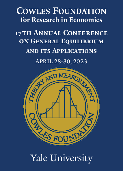 YaleCowles's tweet photo. 📣📣 CALL FOR PAPERS 📣📣

The 17th Annual Cowles Conference on General Equilibrium and its Applications will be held April 28-30, 2023

Learn more, and submit papers here: https://t.co/xgOXnblgpl https://t.co/Dmr6mDCKLj