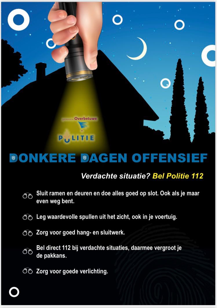 BurgmOverbetuwe's tweet photo. Vandaag en morgen #WitteVoetenActie in @Gem_Overbetuwe Deze actie voeren we uit met 9 studenten Handhaving Toezicht en Veiligheid v/h Dulon College Ede. Onze boa’s letten samen met de studenten op #preventieve maatregelen die genomen kunnen worden om #woninginbraken te beperken. https://t.co/BMSaA0JqpZ