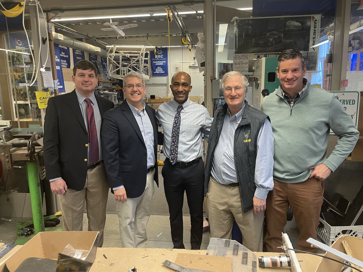 SaintMarksHS's tweet photo. A special THANK YOU to @ddinkins and the team at @schacademy for graciously welcoming President @Tfert and the Spartan Team and sharing your impressive and inspiring robotics program! We can't wait to get started on our robotics lab and innovation center! #SpartanStrong https://t.co/RZR9vnNDKr