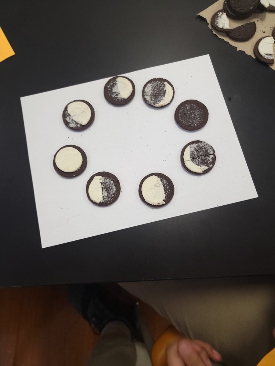 Tori2899's tweet photo. These moons aren't made of cheese! They're made of @Oreo!!!!
Learning about moons in the most delicious way!!
#OverTheMoonAboutOreos
#ScieneFun
#YummyScience https://t.co/Ib3hXsNPQv