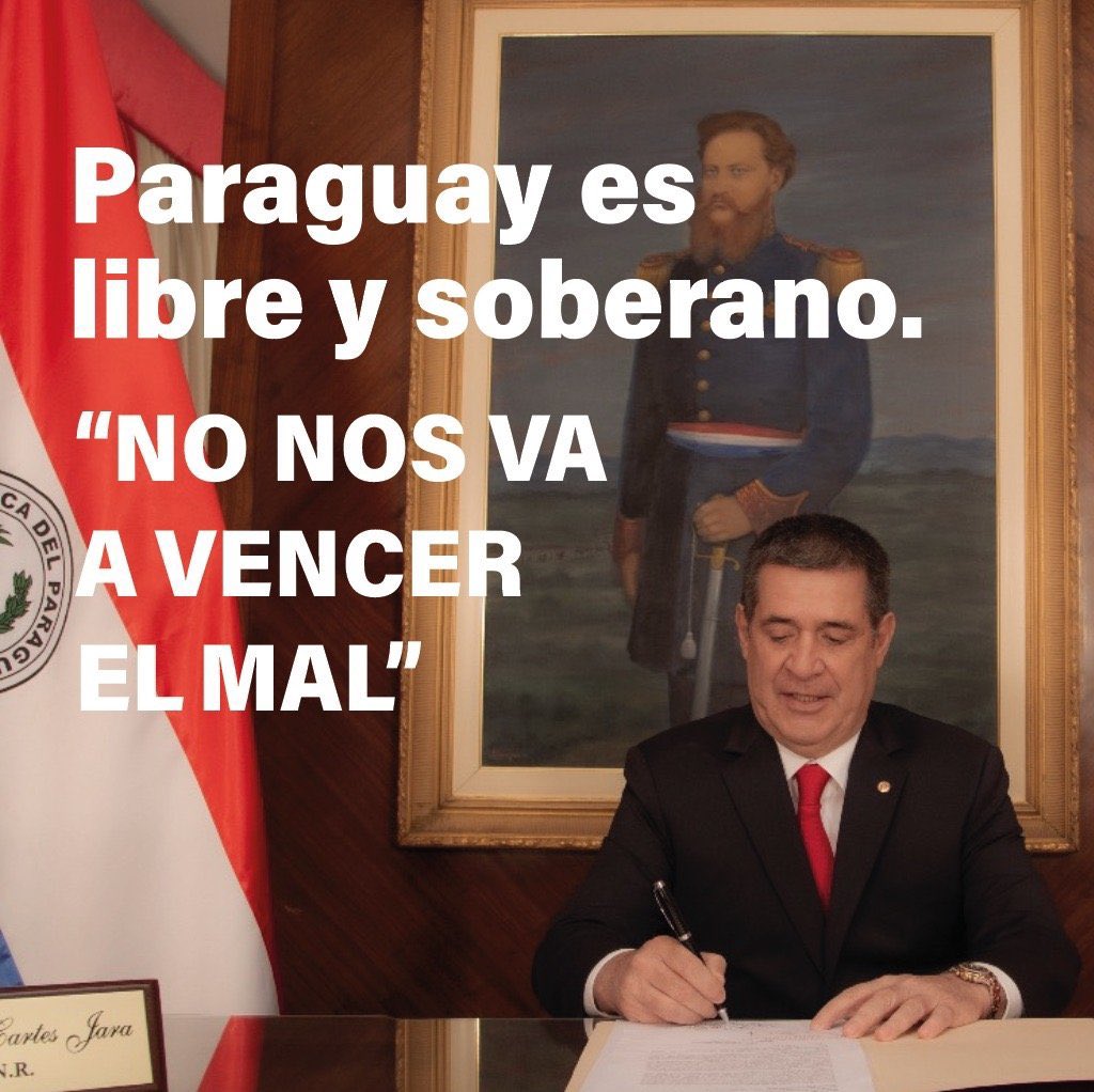 Ya lo dijo el Presidente de la <a href="/ANRParaguay/">ANR - Paraguay</a> “No nos va a vencer el mal” <a href="/Horacio_Cartes/">Horacio Cartes</a>