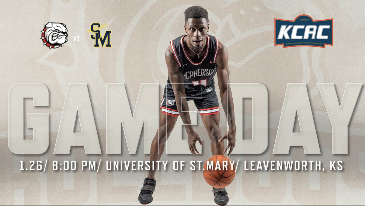 🚩 GAME DAY 🚩 

🆚 University of St. Mary
⏰ 8:00 PM
📍 Leavenworth, KS
📺 kcacnetwork.com/mcpherson/
📊hhttps://naiastats.prestosports.com/sports/mbkb/2022-23/schedule?teamId=1zcx8t1y0z9ypkgf

#BulldogPride