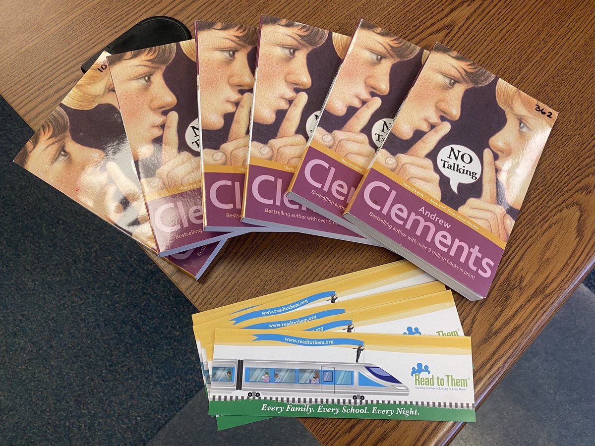 DeerPathCary's tweet photo. We are excited to announce that our students will be participating in another One School One Book event. Students will be reading No Talking by Andrew Clements! #dpcomets #D26Learned @CarySD26 https://t.co/ZTG2XB9YKA