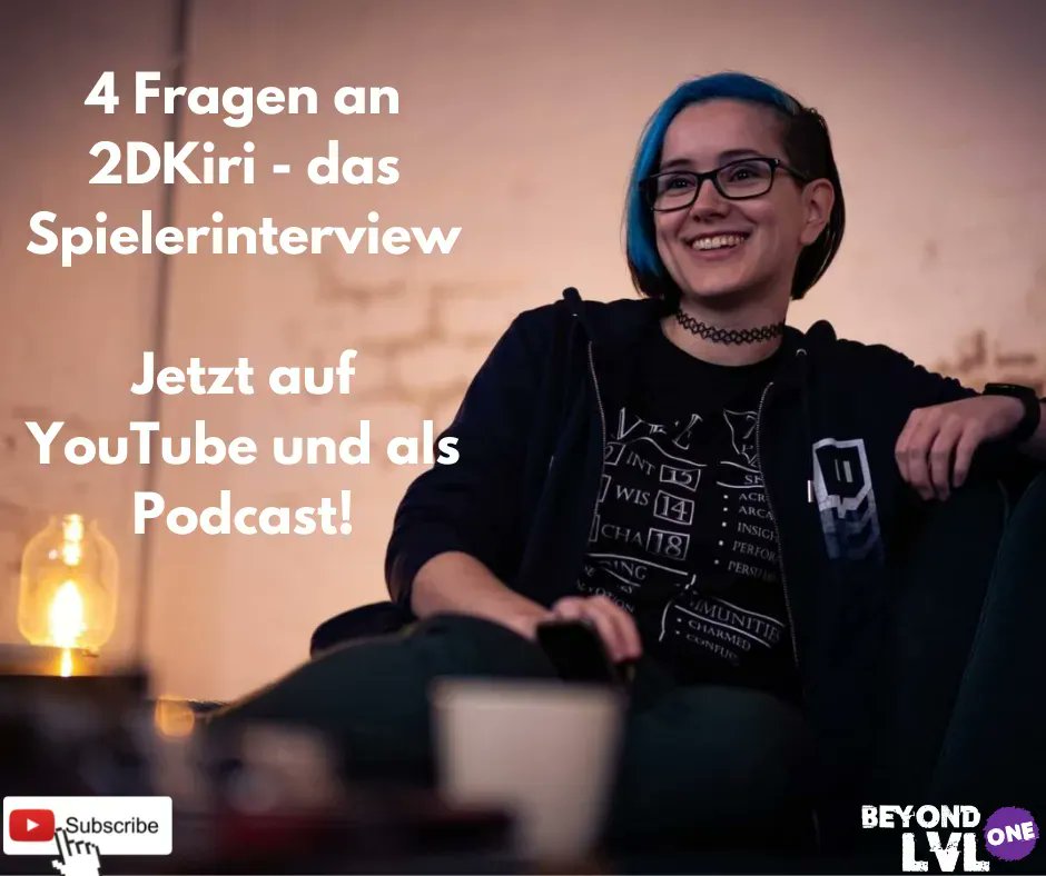 beyondlvlone's tweet photo. Das finale Spielerinterview ist online! https://t.co/IdSVe1O4VT Diesmal mit 4 Fragen an @2DKiri Gleich reinschauen auf YouTube und als Podcast! #beyondlvlone #rpg #dnd #youtube #podcast #2dkiri https://t.co/jyAC1H1MDC
