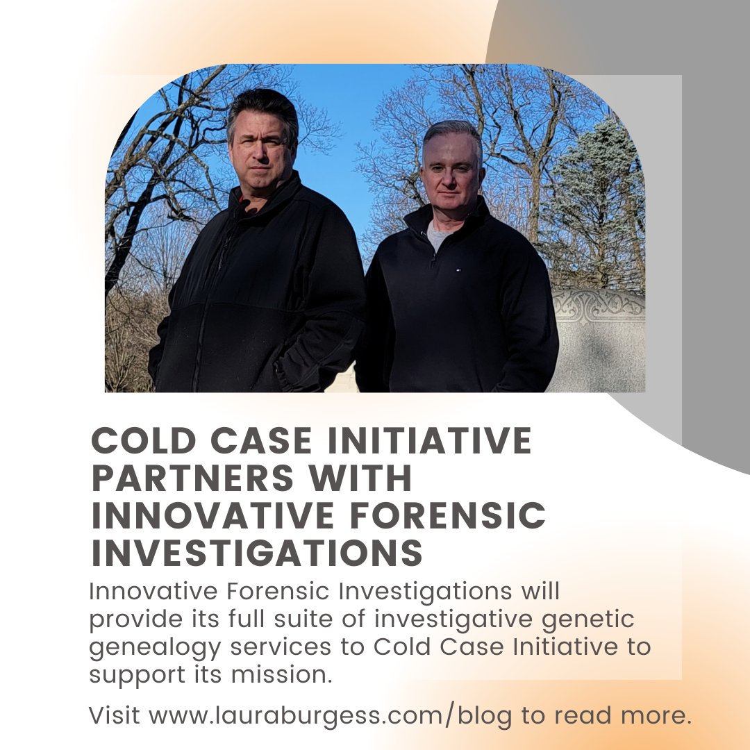 ColdCaseInitiat's tweet photo. We are pleased to partner with @InnovativeFore2 IFI will provide CCI access to its full suite of investigative genetic genealogy services. CCI will fund any legitimate investigative step needed in a cold case in addition to IGG.

📖: https://t.co/ELknATQZO5 https://t.co/PwD6aW1Clb