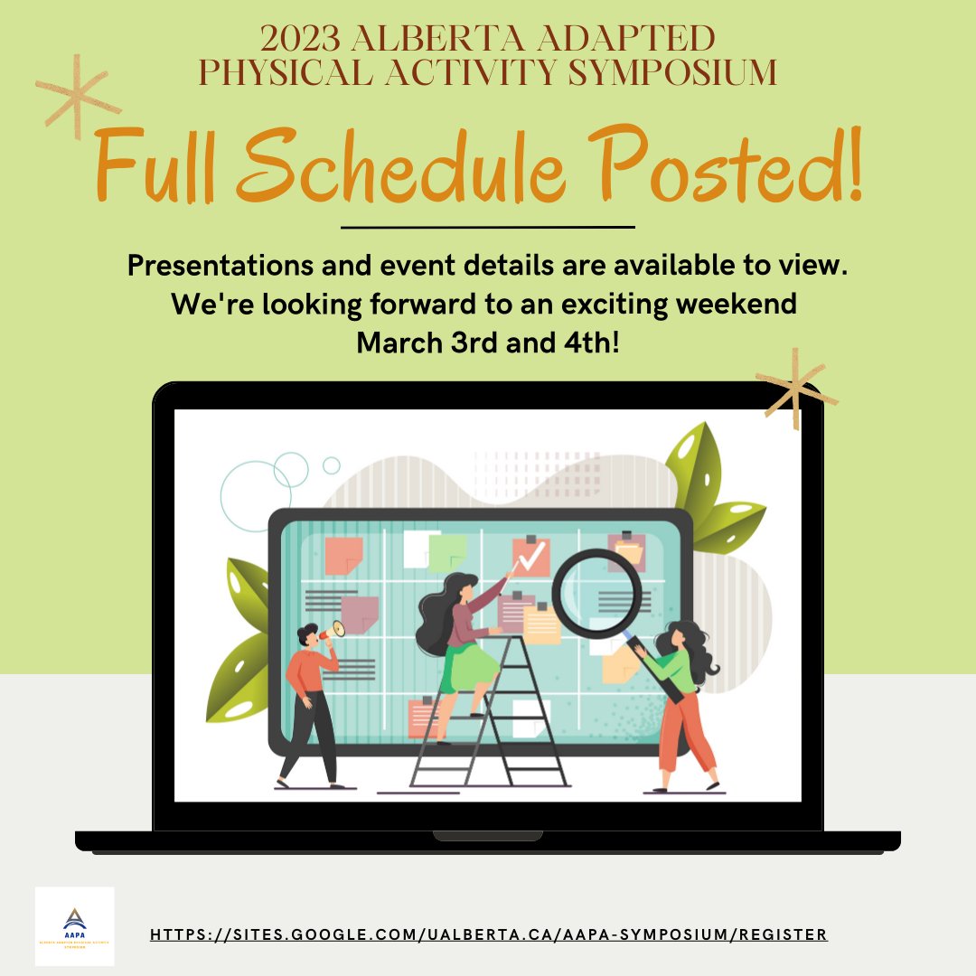 AAPA symposium has an exciting line up of presentations and workshops- uniting research, practice, and lived experiences for a weekend of learning and connection! March 3rd and 4th. The full schedule is posted on our website. See our website for details: sites.google.com/ualberta.ca/aa…