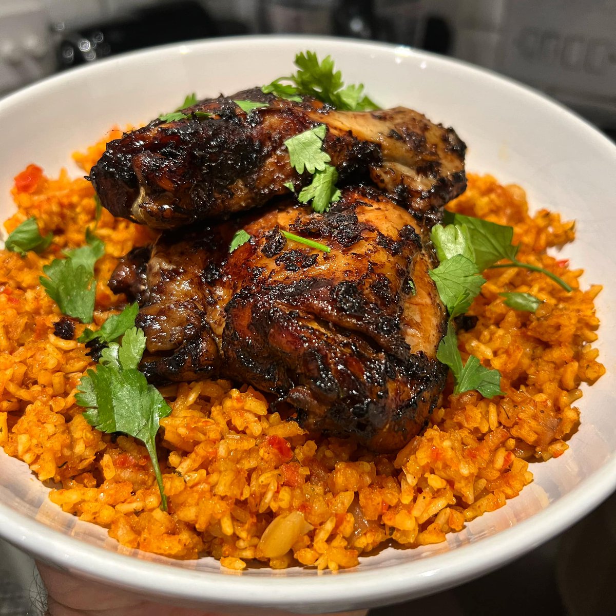 Rate My Plate on Twitter "Jerk Chicken with Jollof Rice by Paul"