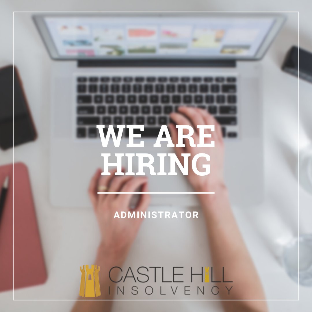 We're looking for an administrator to join our team! You can find more information about the role here:
tinyurl.com/CHIAdminrole

If you have any questions or you wish to apply, please contact careers@castlehillinsolvency.com