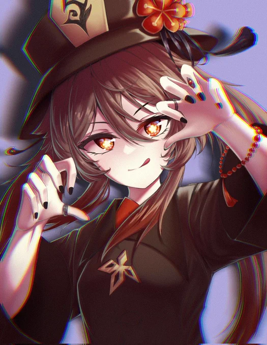 Hu tao collab with  !!Thank you for collab with me(I sketched lines, he painted color) 