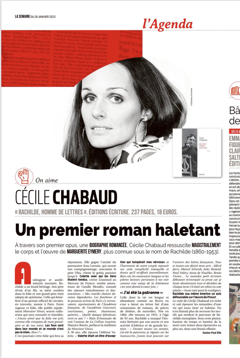 CecileChabaud's tweet photo. Un grand merci à Gaston-Paul Effa pour son magnifique article sur mon roman « Rachilde, homme de lettres » #rachilde #editionslarchipel #belleepoque #livres https://t.co/wf1YkTYpBU