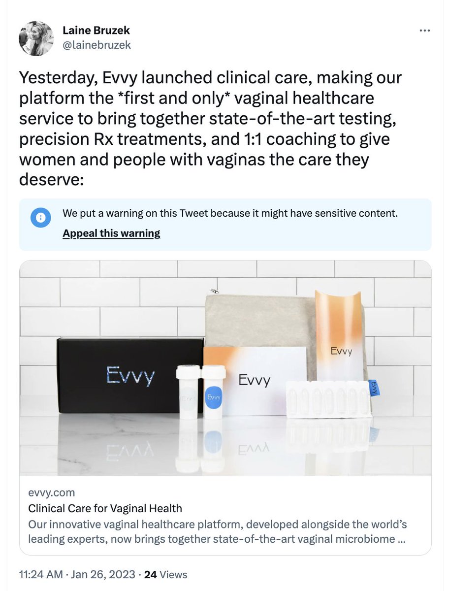 lainebruzek's tweet photo. Also can Big Tech please stop flagging women's health education as "sensitive content"... 🙄 Can't tell you how many ads and blog posts we see rejected because "vaginal health" gets blanket-banned! https://t.co/MCgncTxTtG