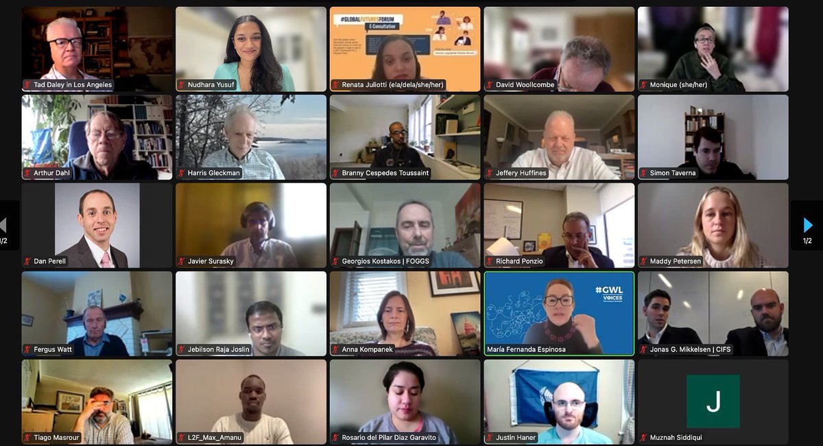 GFuturesForum's tweet photo. 📸 Snapshot from today’s #GFF Coordination Ecosystem Town Hall meeting!🤩

Thank you to everyone who participated, your feedback and ideas on how we can make the most of the #GlobalFuturesForum are invaluable👏

#GFF #PeoplesPactfortheFuture #wethepeople #OurGlobalFuture https://t.co/1r2VHNubOt