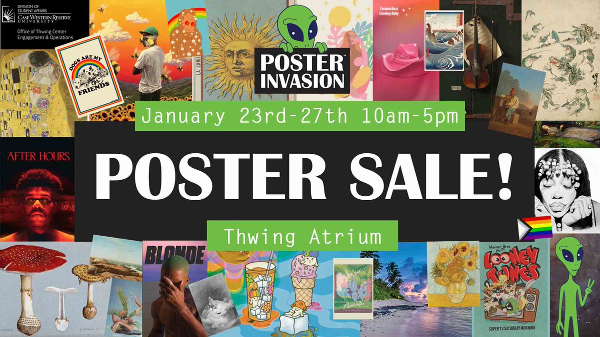 LAST CHANCE TO GET YOUR POSTER! The poster sale is only in Thwing Center until Friday at 5pm. It is your last chance to get a poster until next spring semester!