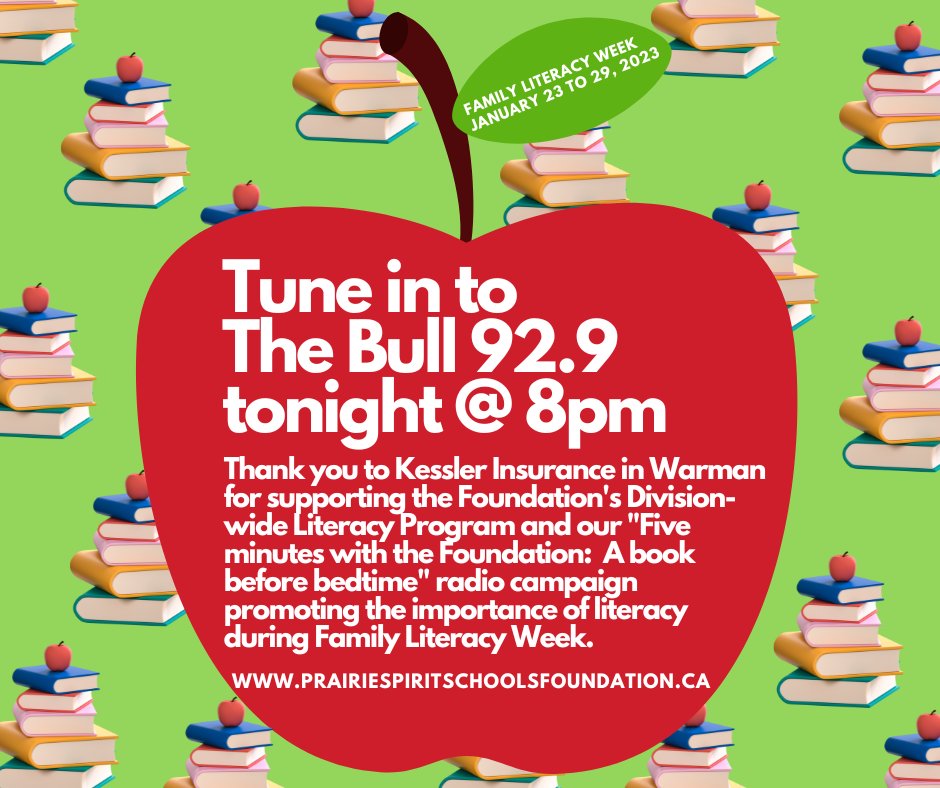 Tune in to <a href="/929TheBull/">92.9 The Bull</a> tonight at 8pm for "Five minutes with the Foundation: A book before bedtime" <a href="/PSSFdn/">Prairie Spirit Fdn</a> <a href="/prairiespiritsd/">Prairie Spirit SD</a>