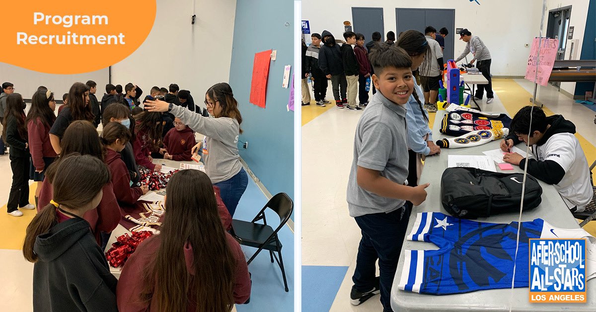 ASASLosAngeles's tweet photo. #AllStars are everywhere! 🌟🧡💙
Valor Middle School recently had a recruitment fair for their clubs! #ASASLA loves seeing more students join our program and walk through our doors. Its so awesome! 🥳
#ProgramRecruitment #EducateEnlightenandInspire #ponprofit #afterschoolprogram https://t.co/CenrYL3BWK