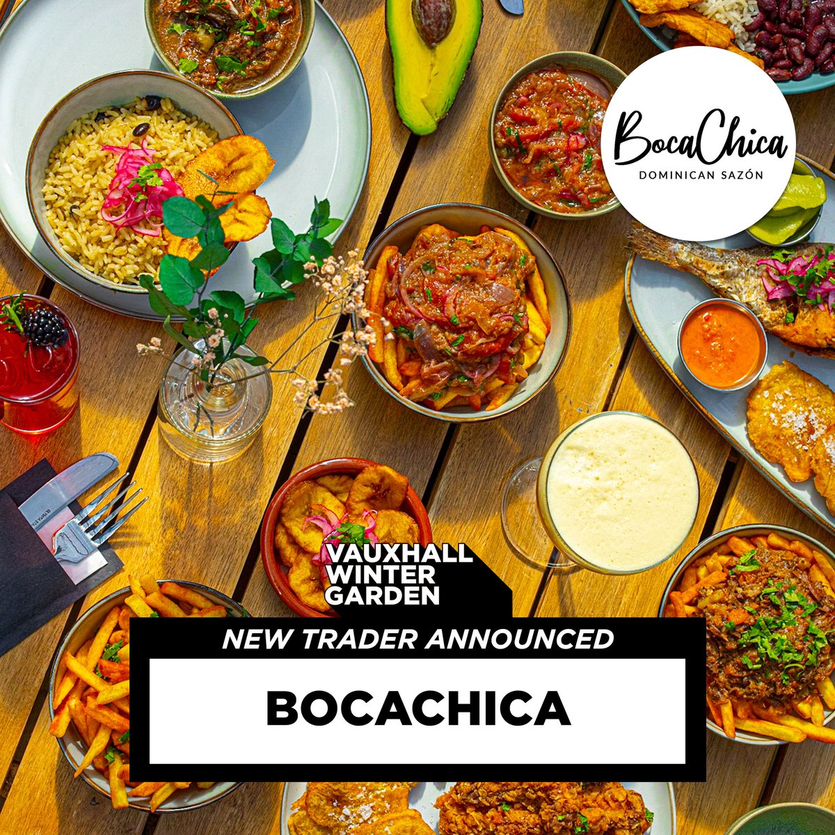 We're so pleased to be announcing our latest addition to The Garden - @bocachicaldn , who will be setting up shop tomorrow!

Having made a name for themselves as a Dominican pop up kitchen around London, they pride themselves on quality food rich in culture 🥘🥗