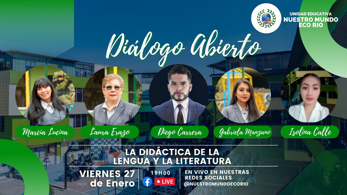 Nuestromundoec's tweet photo. ¡Invitación a nuestro diálogo abierto sobre la didáctica de la lengua y literatura el viernes 27 de enero a las 19h00 en la Unidad Educativa Nuestro Mundo Eco Rio! Compartamos ideas y aprendamos juntos. ¡Los esperamos! #didactica #lenguayliteratura #NuestroMundoEcoRio https://t.co/QwRs71xGB5