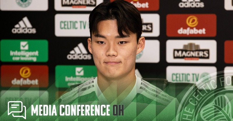 CelticFC's tweet photo. 🗣 "The manager wanted me here so, I want to pay it back by scoring a lot of goals." 

Our new Bhoy Oh spoke to the media at Celtic Park today - watch in full below ⤵

#CelticFC🍀🇰🇷#COYBIG