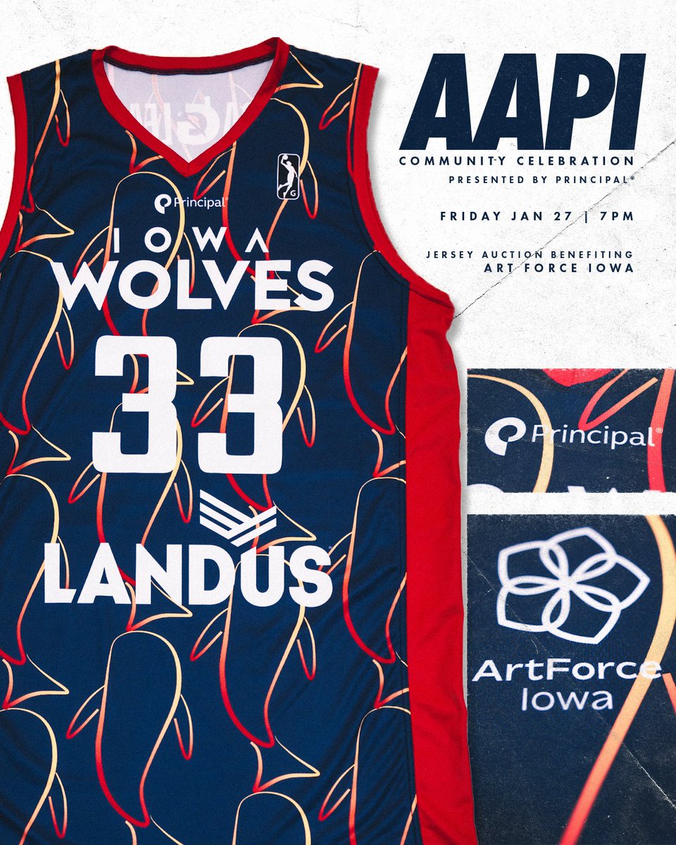 iawolves's tweet photo. We're kicking off our 9-game homestand tomorrow night celebrating the Lunar New Year and AAPI Community Celebration Night presented by @principal 🐺🐟 

You can bid on our AAPI Celebration jerseys starting NOW with proceeds benefiting @artforceiowa 

🎽 https://t.co/NgRZZCDFYd https://t.co/M28n68X0tB