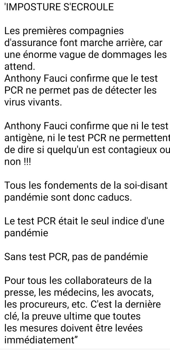 manuela_simeone's tweet image. #TestPCR
L'imposture s'écroule!! 
Cela fait bientôt trois ans que nous en parlons