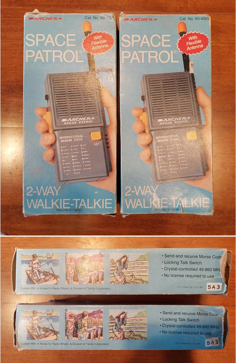 SamParkerSenate's tweet photo. I got these Tandy/Radio Shack walkie-talkies for my birthday in 1982. One of the greatest gifts ever for a boy at that time. I took good care of them & they're practically still in mint condition. I'm saving them as part of my strategy to circumvent the #DigitalControlGrid. 🤣 https://t.co/RWdCi0nrId