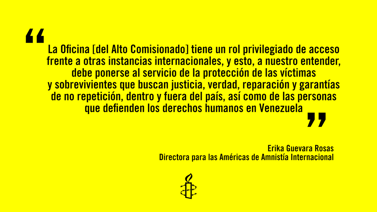 AmnistiaOnline's tweet photo. #Venezuela: Amnistía Internacional dirige una carta abierta al Alto Comisionado para los Derechos Humanos de la ONU, @volker_turk por su visita al país en un contexto de embestidas contra ONGs. Nuestras preocupaciones y recomendaciones para su Oficina ➡️ https://t.co/w1al5fTPGC https://t.co/Rdz57TErmY