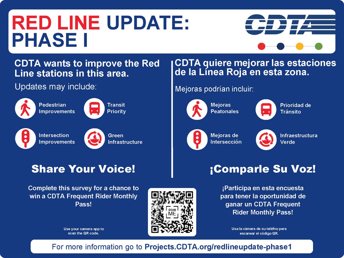 The @CDTA is conducting a survey of customers using BusPlus Red Line Stations in #Schenectady as part of a station upgrade and intersection improvement project. Share your voice to identify which Red Line improvements are most important to you! 👉research.net/r/CDTA_RedLine