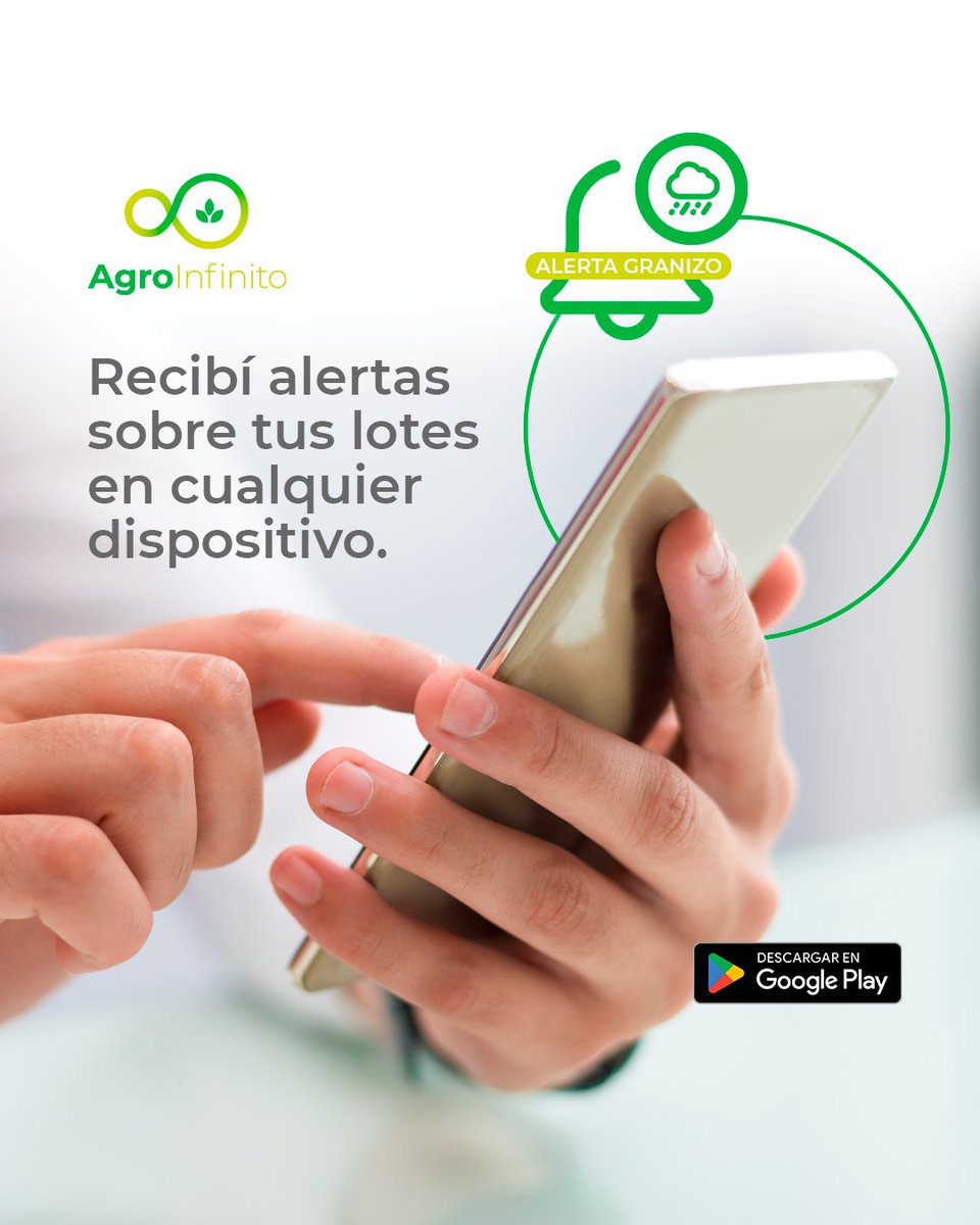 📲 Recibí notificaciones al instante sobre el estado de tus lotes, posibles anomalías y pronóstico del tiempo gracias al monitoreo satelital y al análisis de nuestra red de estaciones meteorológicas.

 #Notificaciones #notificaciones #notification #campo #Alertas