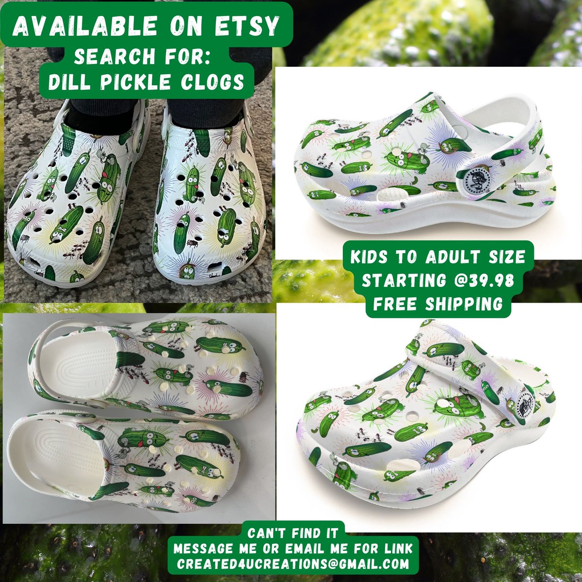 Something Fun for all. Waterproof, easy on and easy off, Dylbug Shoes. #pickles #pickle #picklelover #picklelovers #funshoes #crazyshoes #waterproofshoes #kidsshoes  #funshoes