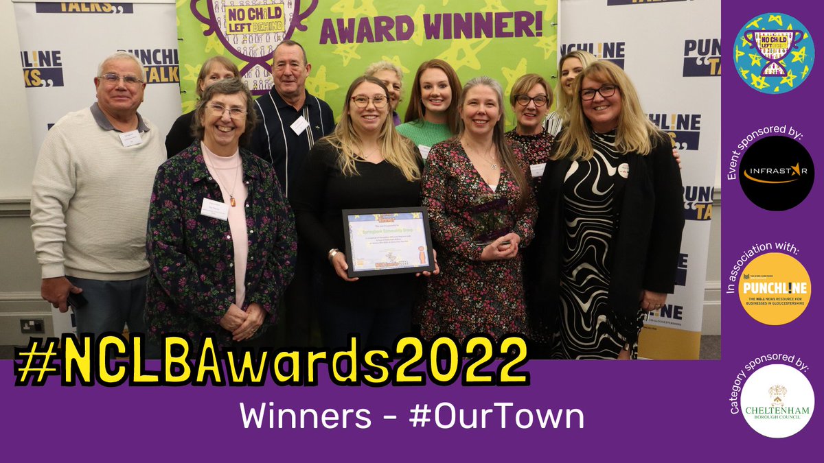 Huge congratulations goes to the first award winner @SpringbankCG for #OurTown! In the heart of #Cheltenham we have some amazing community projects! Thanks @CheltenhamBC for sponsoring #NCLBAwards2022